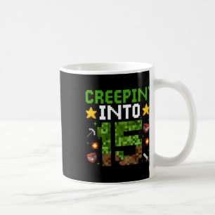 Mug 15e Anniversaire Joueur Pixel Creepin’ dans 15 Vid