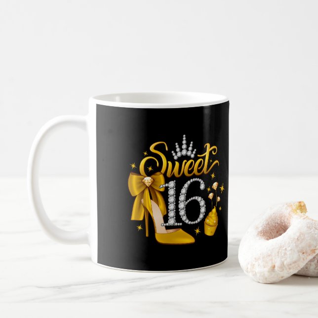 Mug 16e anniversaire. Doux 16 fille (Avec donut)