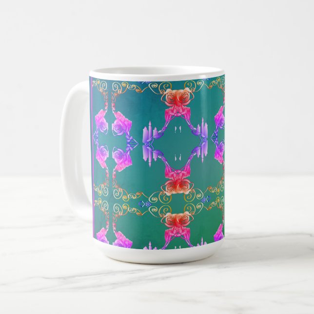 Mug 16e anniversaire du Mariage Fleurs de cire et de s (Devant gauche)