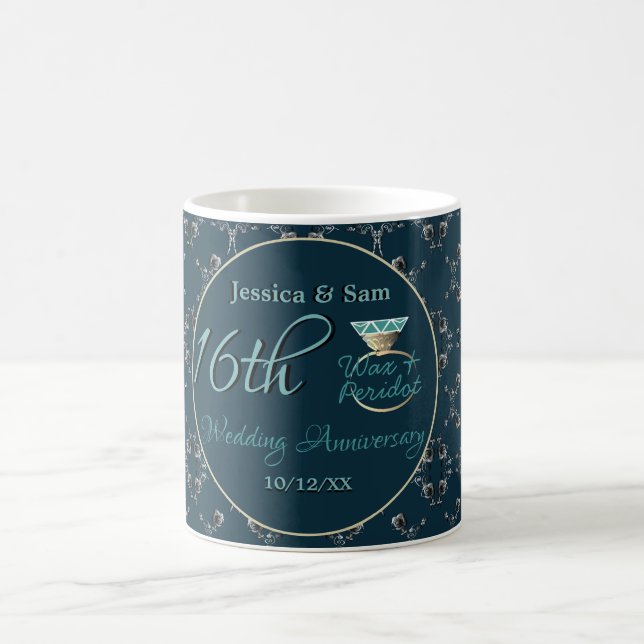 Mug 16e anniversaire du Mariage Indigo & Silver (Centre)