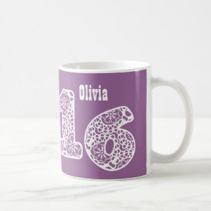 Mug 16ème La dentelle POURPRE et BLANCHE