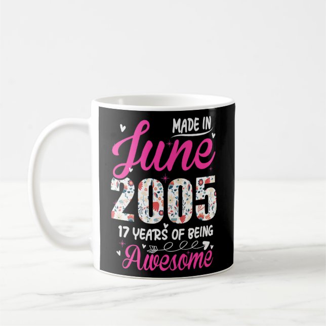 Mug 17e anniversaire stupéfiant depuis juin 2005 Flora (Gauche)