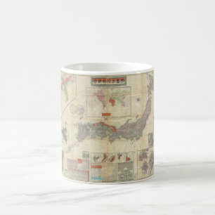 Mug 1895 Meiji 28 Carte japonaise de l'Empire japonais