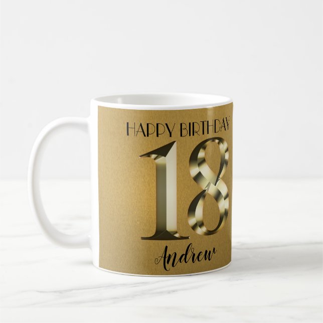 Mug 18e anniversaire d'or métallique (Gauche)
