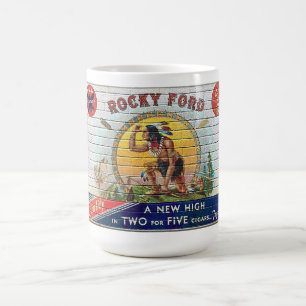MUG 1930 ÉTIQUETTE À LA BOÎTE DE CIGAR SUR UN BOÎTE DE