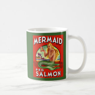 Mug 1940 Mermaid Saumon peut imprimer étiquette