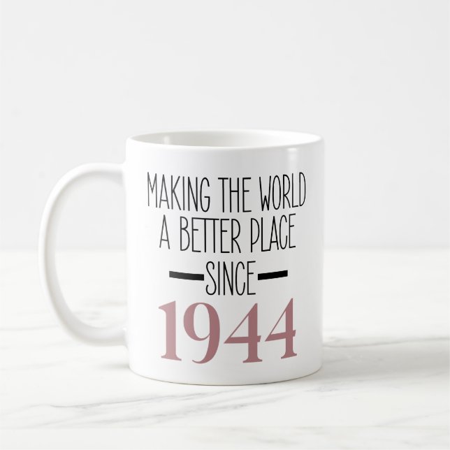 Mug 1944 Anniversaire 80e Anniversaire Cadeaux Femmes  (Gauche)