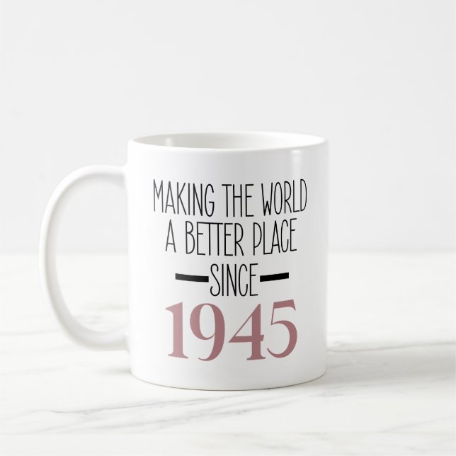 Mug 1945 Anniversaire 80e Anniversaire Cadeaux Femmes  (Gauche)