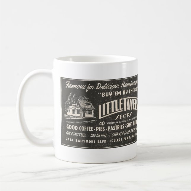 Mug 1954 Ad LITTLE TAVERN, College Park, MD (Gauche)