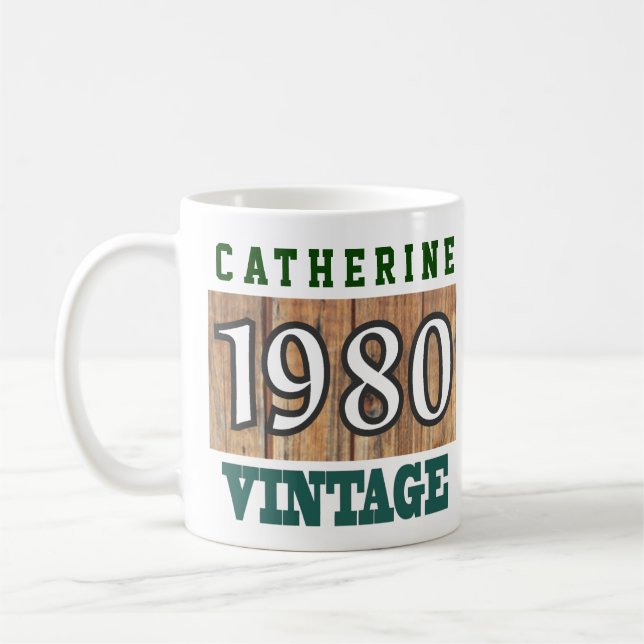 Mug 1980 Année de naissance - Fête d'anniversaire (Gauche)