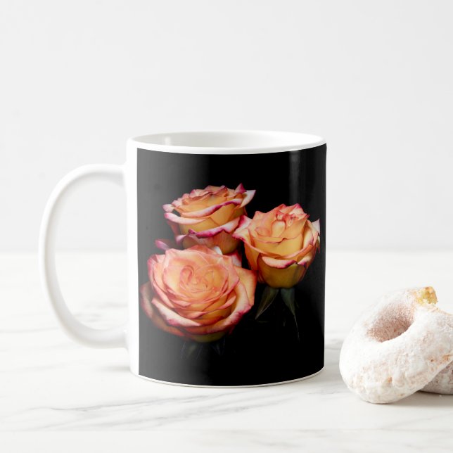 Mug 1998-Mug de rose jaune et rose (Avec donut)