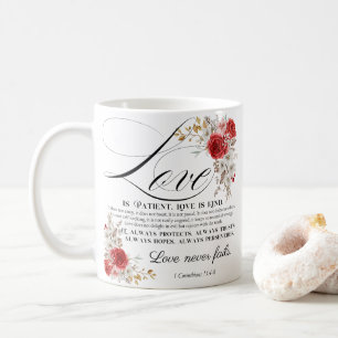 Mug 1 Corinthiens 13:4-8 L'amour est Patient Bible Flo
