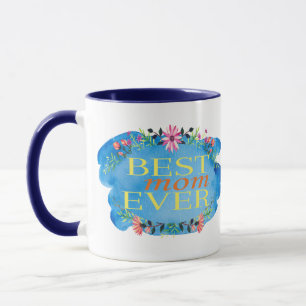 Mug 1 Cute Florale "Meilleure Maman Jamais" Imprimer M