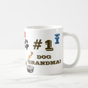 Mug #1 Grandma de chien avec jouet de chien Graphiques