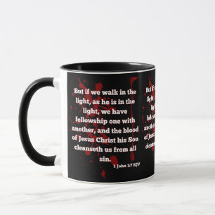 Mug 1 Jean 1:7 Bible Verse Marcher à la lumière de la