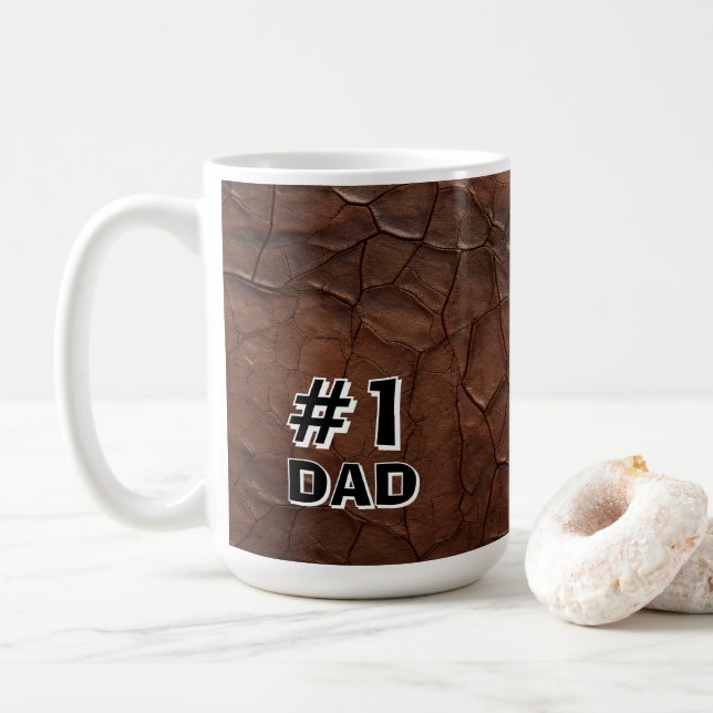 Mug #1 Papa aspect cuir (Avec donut)