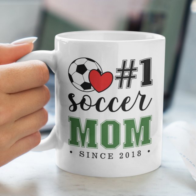 Mug #1 Soccer Mom Green Font Red Heart (Créateur téléchargé)