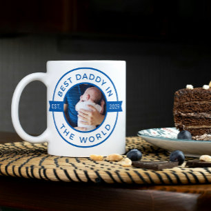 Mug 1ère Fête des pères Meilleur papa de l'année bleue