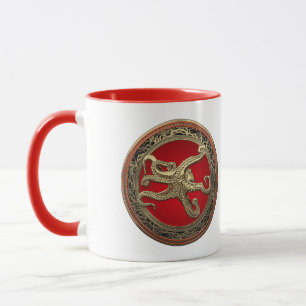 Mug [200] Sacred Gold Octopus dans une posture défensi
