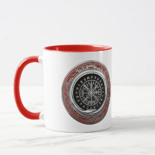 Mug [200] Vegvisir - Viking Silver Magic Runic Compass