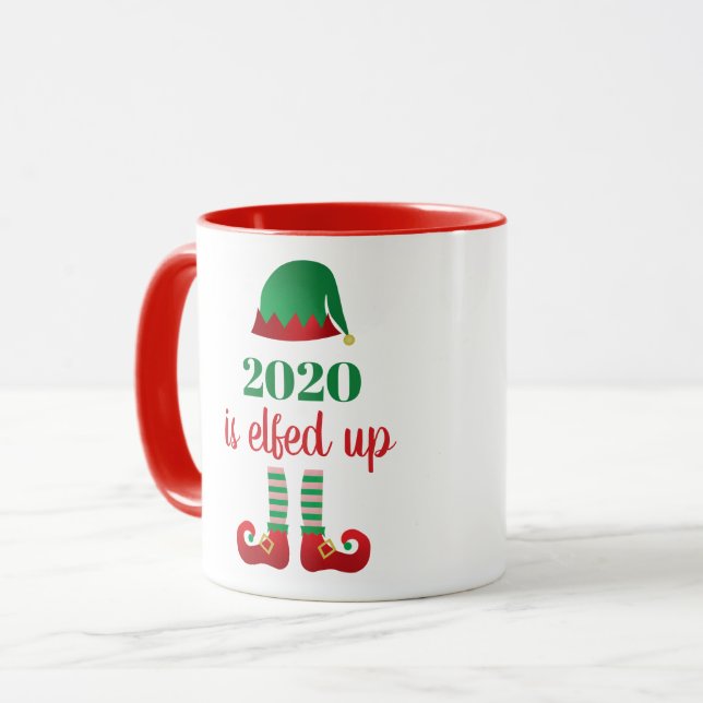 Mug 2020 Est Elfed Up Funny Quarantine Christmas dit (Devant gauche)