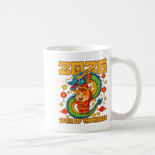Mug 2026 Année Cheval Dragon Bonne Année Chinoise Nouv