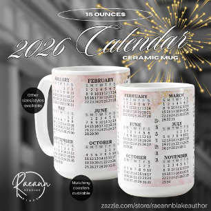Mug 2026 Personnalisé 15 oz. Boue en céramique Calendr