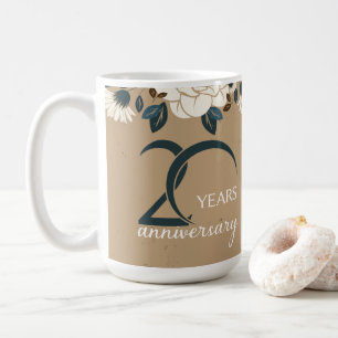 Mug 20e anniversaire du Mariage de fleurs rustiques