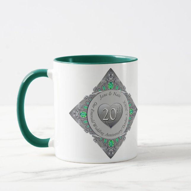 Mug 20e anniversaire du Mariage émeraude (Gauche)