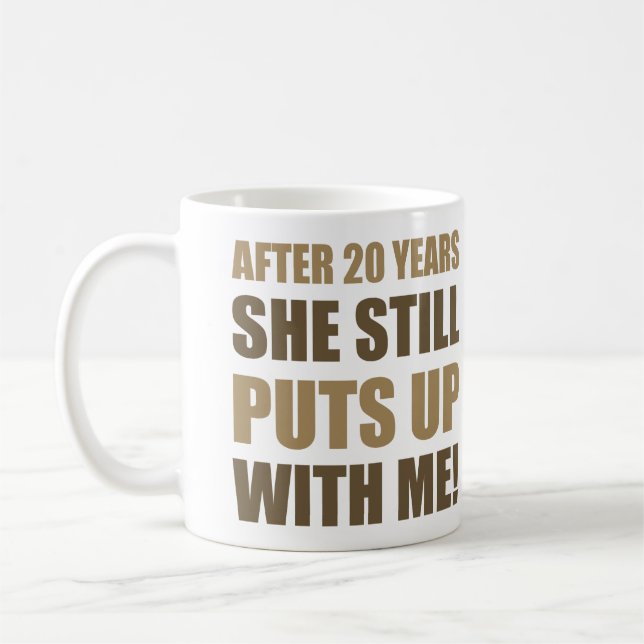 Mug 20e anniversaire Humour pour hommes (Gauche)