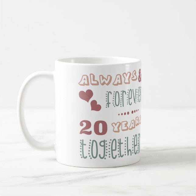 Mug 20ème anniversaire de Mariage mignon (Gauche)