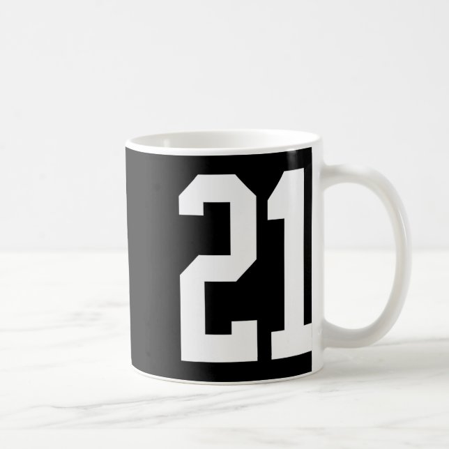 Mug #21 Blanc Numéro 21 Style Ventilateur Sport Hallow (Droite)
