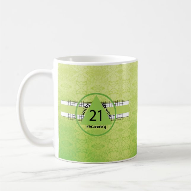 Mug 21e année 12 étape de récupération Anniversaire ca (Gauche)