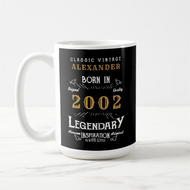 Mug 21e Anniversaire 2002 Ajouter Votre Nom Café Légen (Gauche)