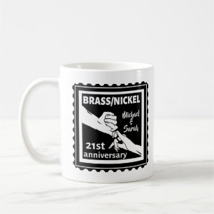 Mug 21e anniversaire mariage laiton traditionnel nicke