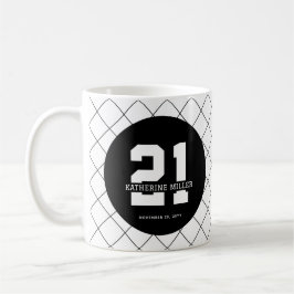 Mug 21e anniversaire personnalisé Moderne et élégant