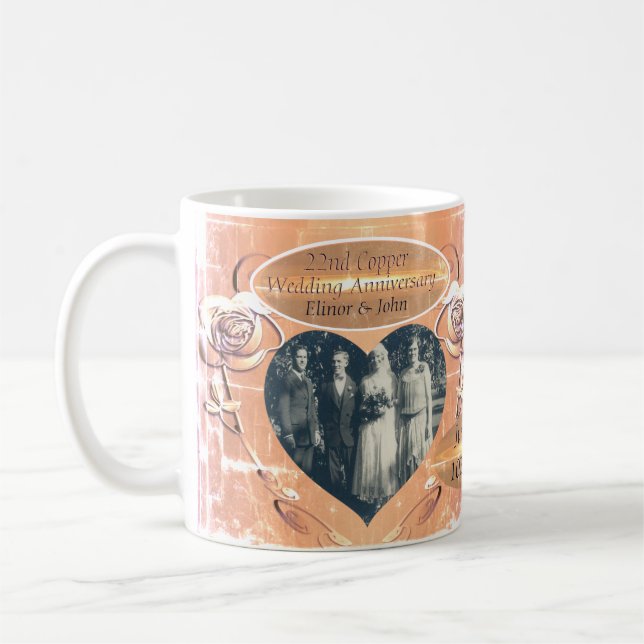 Mug 22e/7e anniversaire du Mariage de cuivre (Gauche)