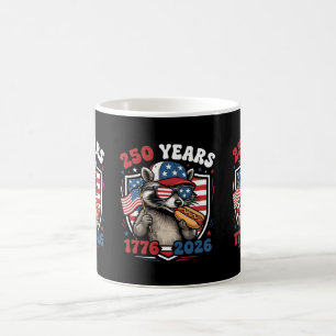 Mug 250 ans 1776 2026 raton laveur patriotique États-U