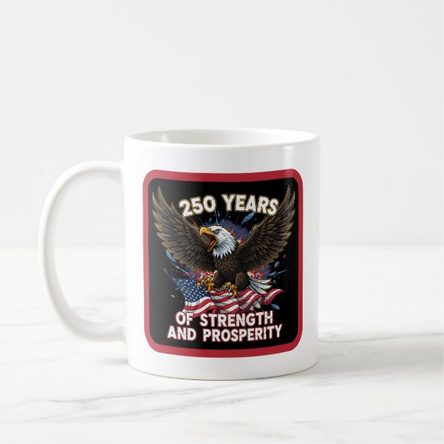 Mug 250 Years of Strength Eagle Patriotic (Gauche)