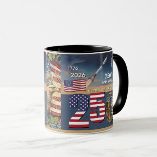 Mug 250e anniversaire États-Unis, Drapeau américain /