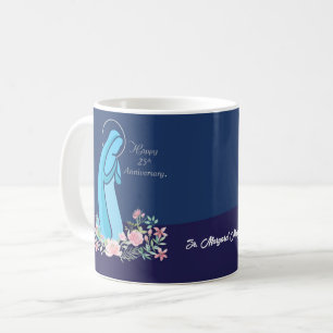 Mug 25e anniversaire de la vie religieuse Nun Fleur ro