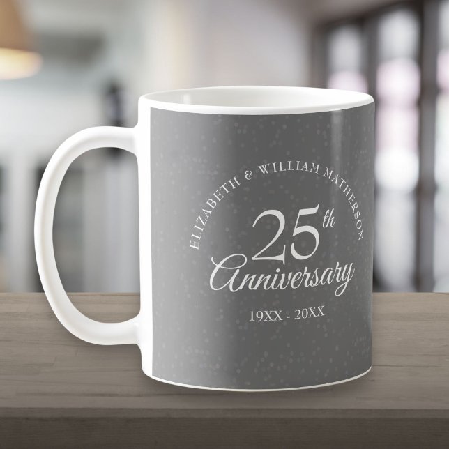 Mug 25e anniversaire du Mariage de la poussière d'arge (25th Wedding Anniversary Silver Stardust)