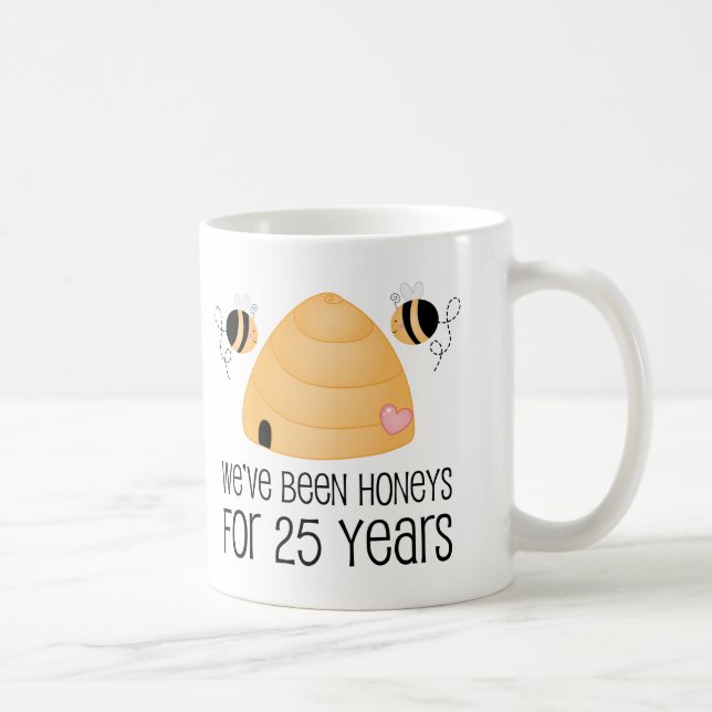 Mug 25ème Cadeau de couples d'anniversaire (Droite)