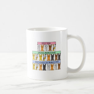Mug 29 mars anniversaire, chats de bande dessinée