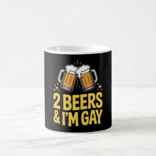 Mug 2 Bières & Je Suis Gay Drôle LGBTQ Fierté Allié Ar