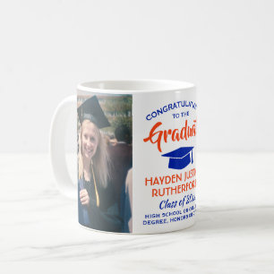 Mug 2 Félicitations à la Graduation Photo Moderne Oran