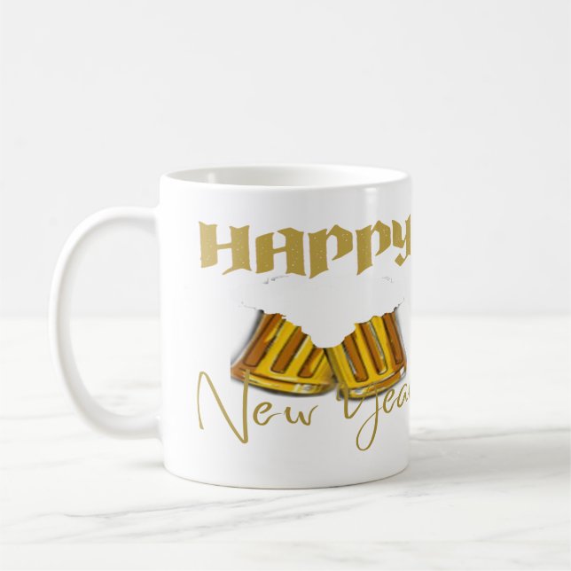 Mug 2 Photo Collage jaune Joyeux Nouvel An 2024 Giant (Gauche)