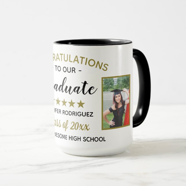 Mug 2 Photo Graduation Félicitations Diplômé sur mesur (Devant droit)