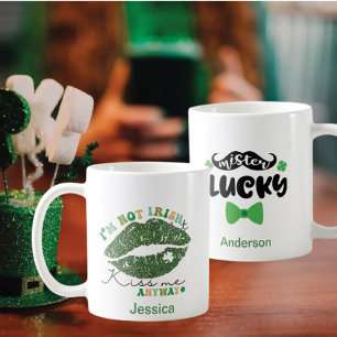 Mug 2 Photo Patrick's Day Green Kiss, Me Mister Lucky