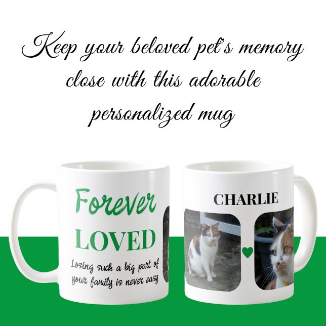 Mug 2 Photo Pet Perdre Garder Pet Memorial vert (Créateur téléchargé)